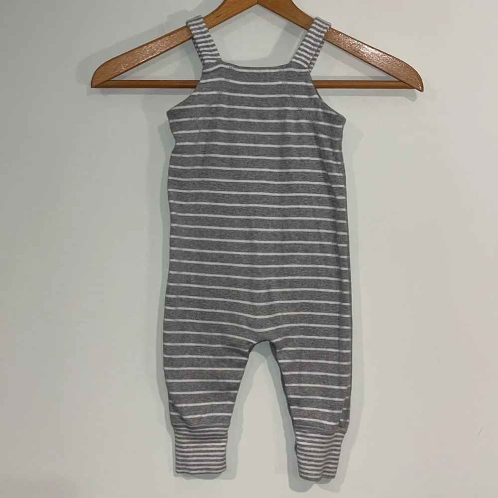 Hanna Andersson Gray & Yellow Stripe Overalls